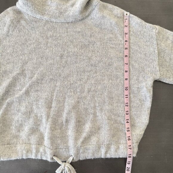 H&M Gray Pullover Sweater Lightweight Alpaca Blend Cowl Neck Slouchy Relax Fit - Picture 5 of 10